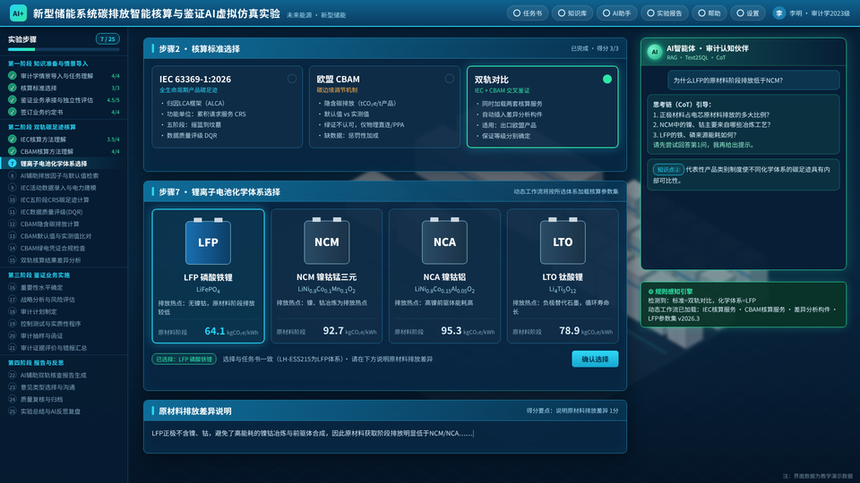 核算标准选择与锂离子电池化学体系选择 / Accounting framework and lithium-ion chemistry selection