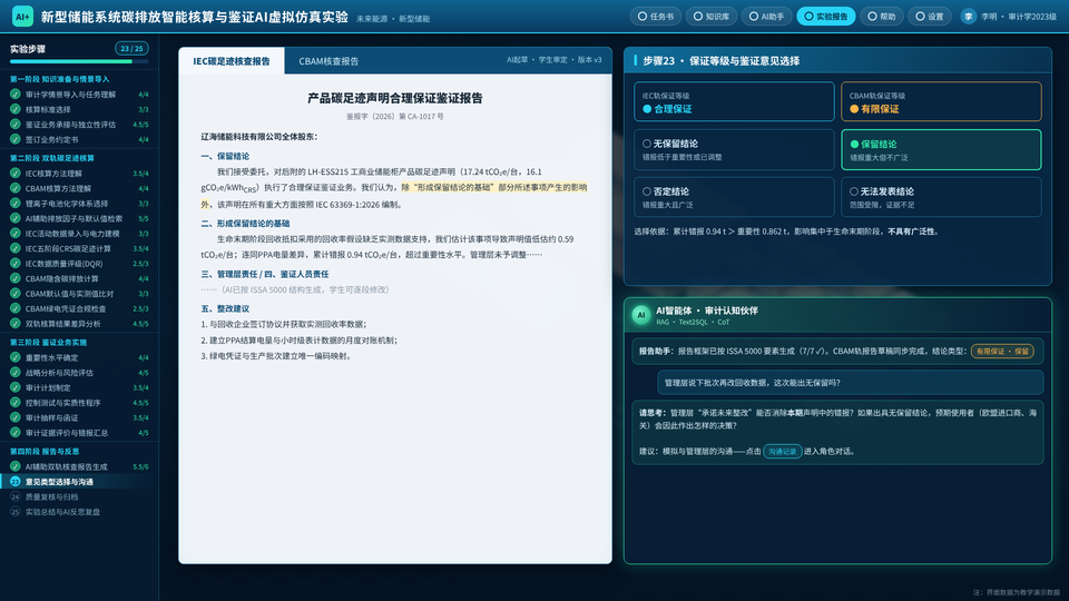 AI 辅助核查报告生成与鉴证意见选择 / AI-assisted report drafting and assurance judgment